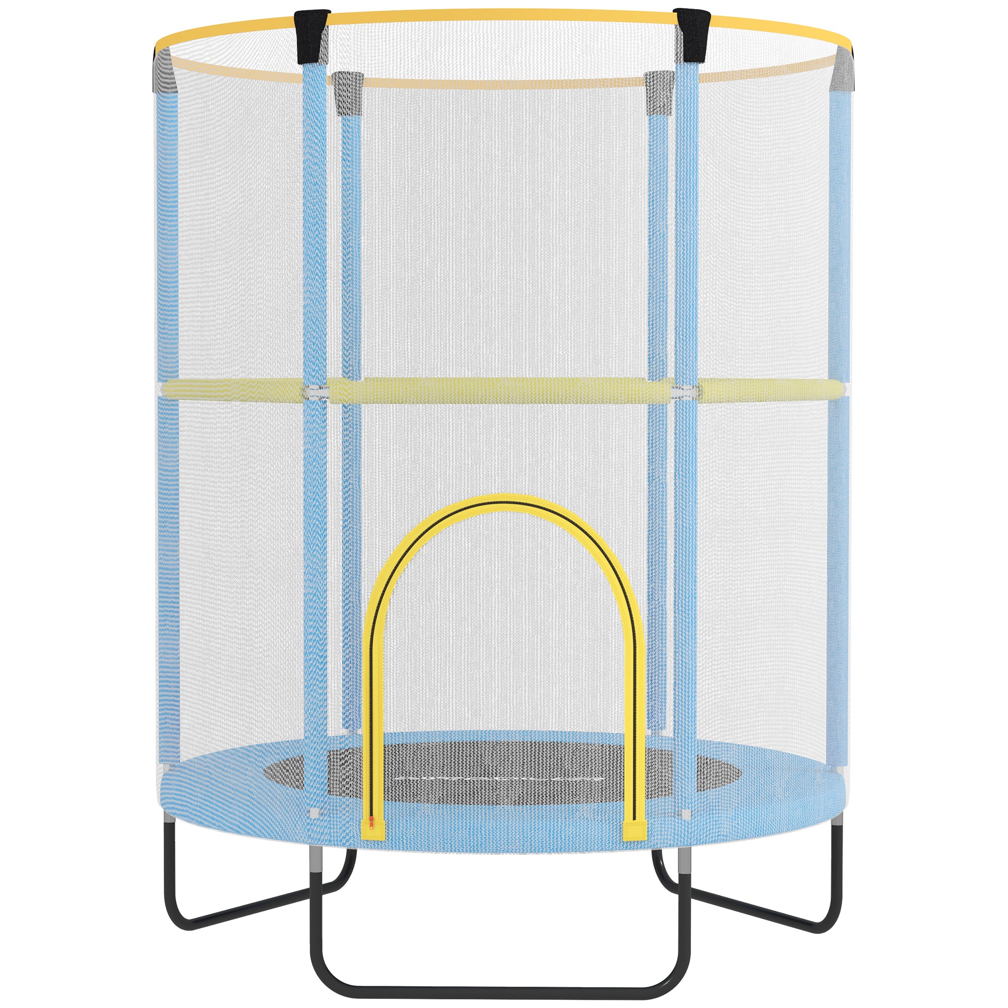 Kids Trampoline Ø140cm Outdoor Trampoline for Kids with Safety Net, Zipper, Elastic Rope, Edge Cover, Garden Trampoline for Indoor and Outdoor