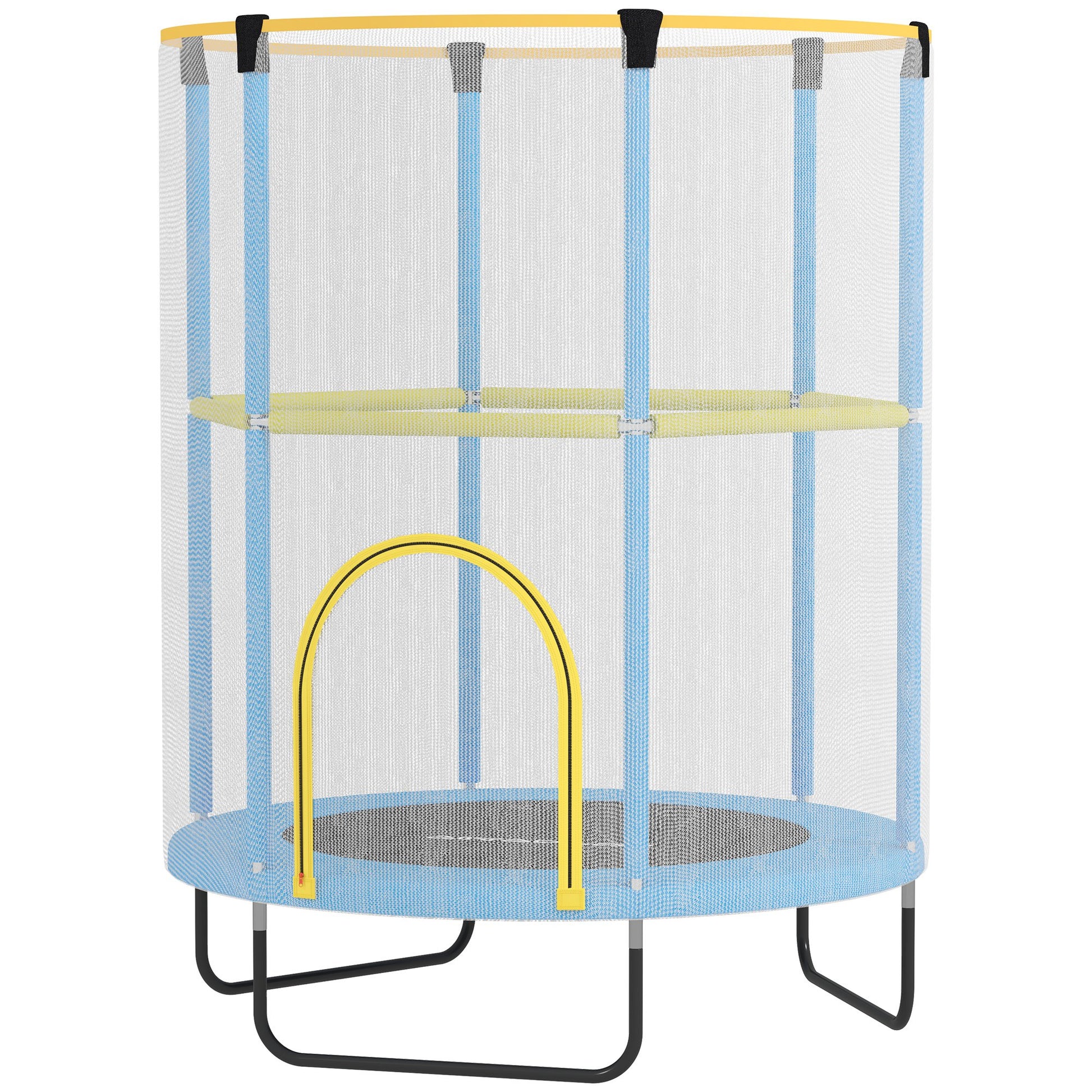 Kids Trampoline Ø140cm Outdoor Trampoline for Kids with Safety Net, Zipper, Elastic Rope, Edge Cover, Garden Trampoline for Indoor and Outdoor