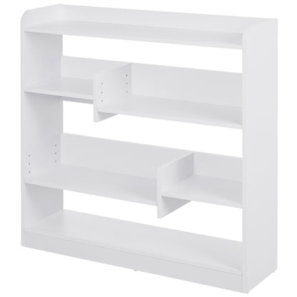 Bookshelf Storage Furniture dim. 90L x 24W x 91H cm 4 Levels 3 Back Panels Particle Boards White