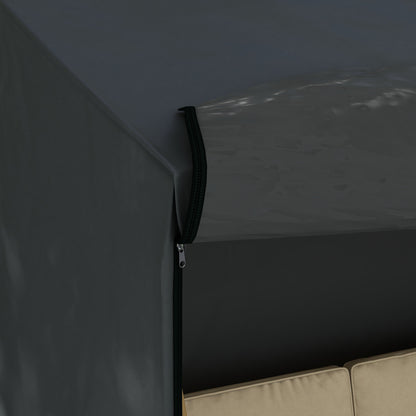 Garden Swing Cover 3 Seater, Waterproof Anti UV Swing Cover, 220x125x172 cm, Black