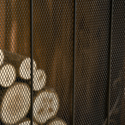 Spark Guard, 3-piece Foldable Fireplace Guard, Fireplace Spark Guard, Fire Screen, Fireplace Spark Protection, Stove Guard, Steel, 105 x 80.5 cm, Black