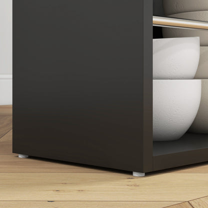 High Bar Table Kitchen Counter - dim. 112L x 57W x 106H cm - 3 shelves - black