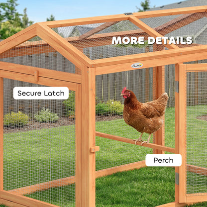 Wooden Chicken Run, 41 x 27.8 x 33.1 in, Roost & Double Doors, Wood & Metal Chicken Cage for 2 Chickens – Orange