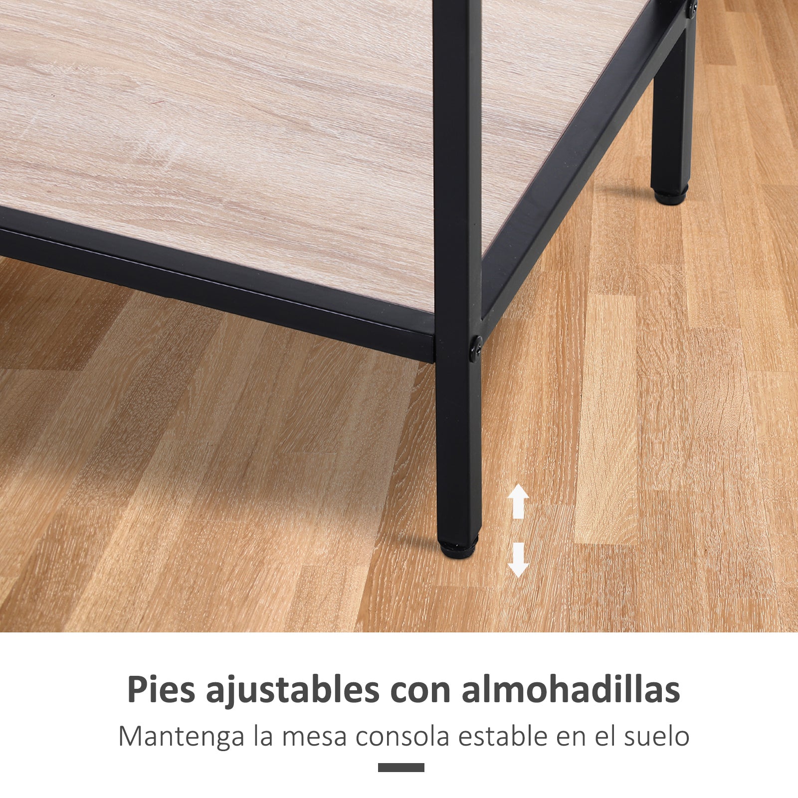 Industrial Style Hallway Console Table with Drawers and Steel Structure for Entryway Hallway 120x30x81.5 cm Oak