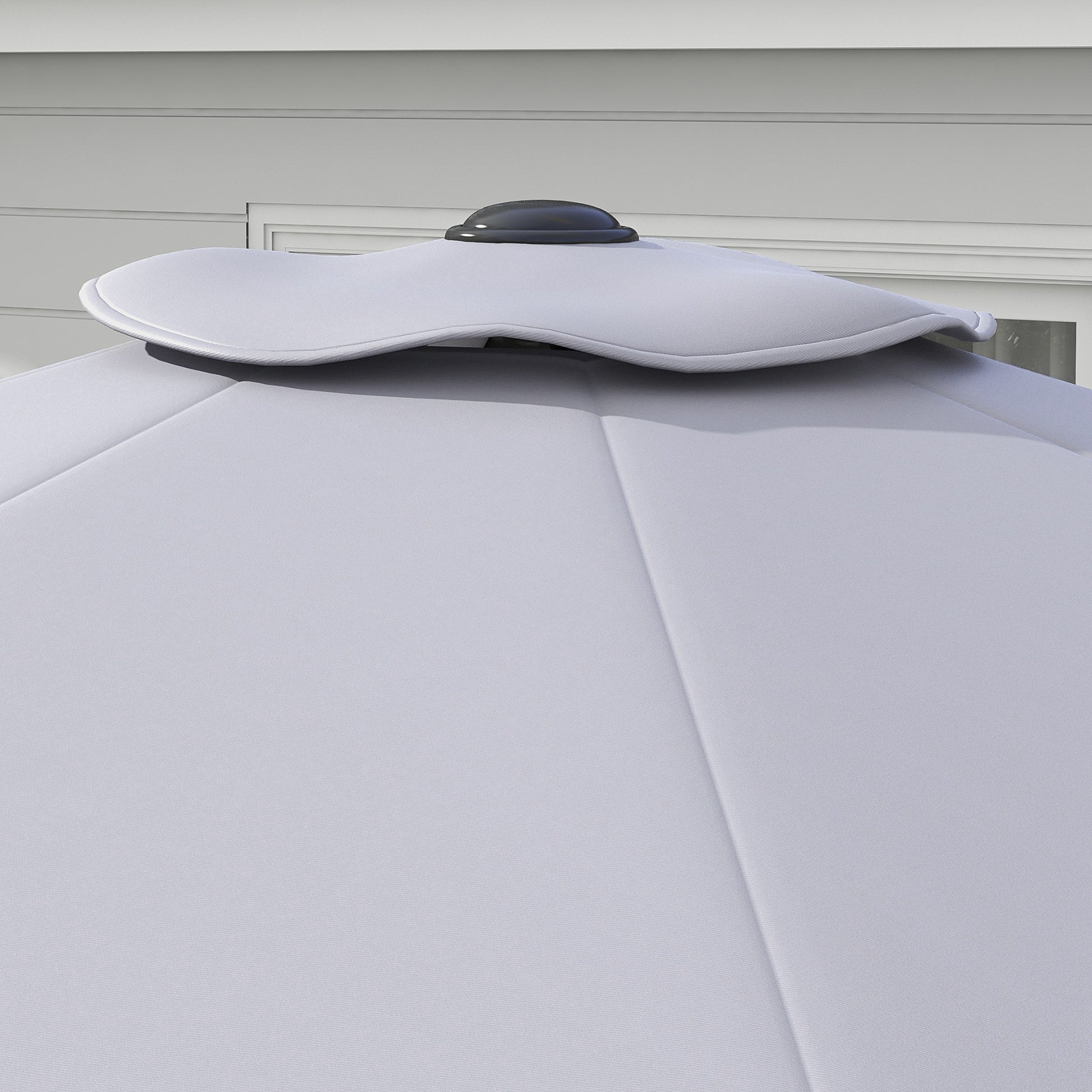 3m Replacement Umbrella Canopy Gray Patio Umbrella Replacement Canopy with Top Vent Polyester Outdoor Umbrella Cover Gray