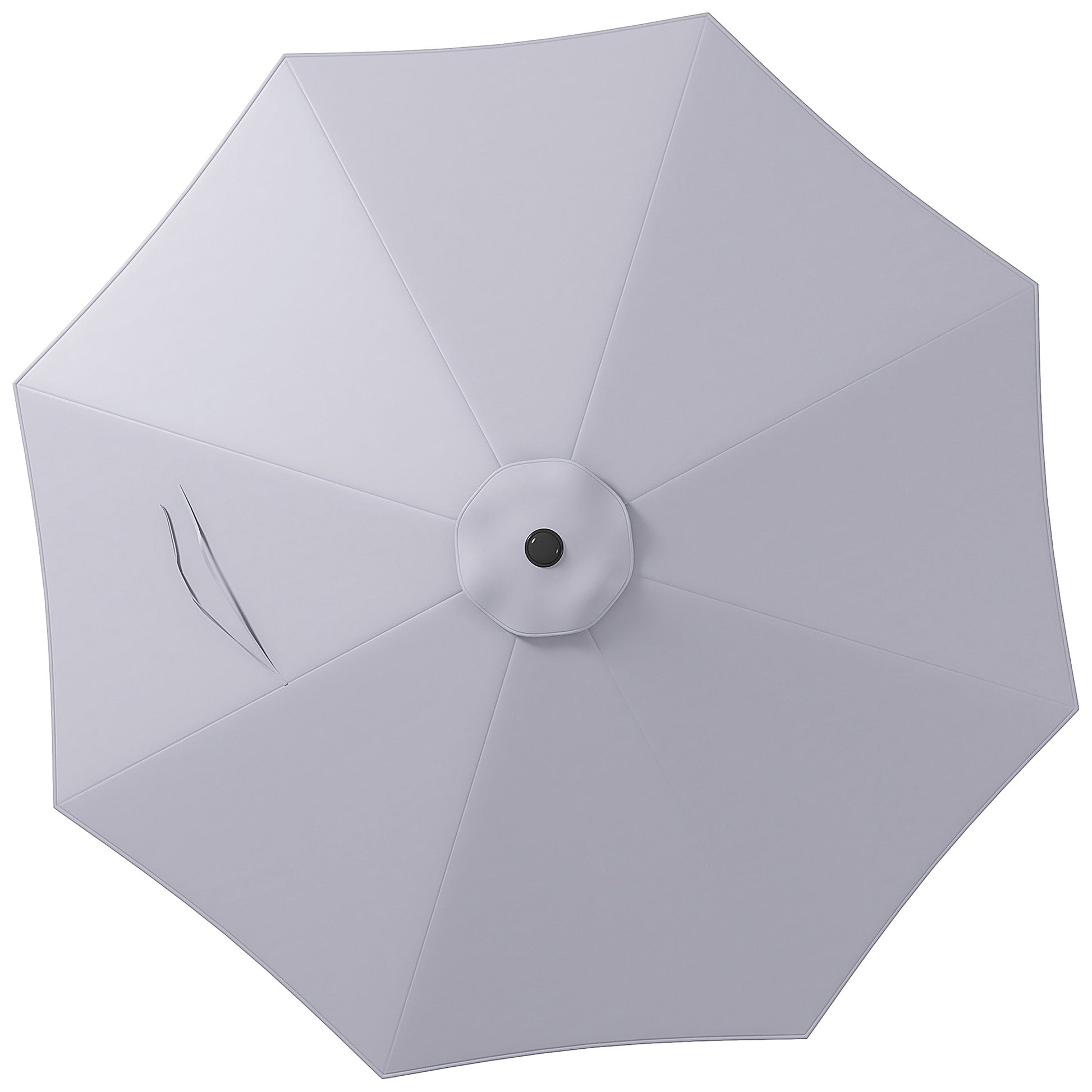 3m Replacement Umbrella Canopy Gray Patio Umbrella Replacement Canopy with Top Vent Polyester Outdoor Umbrella Cover Gray