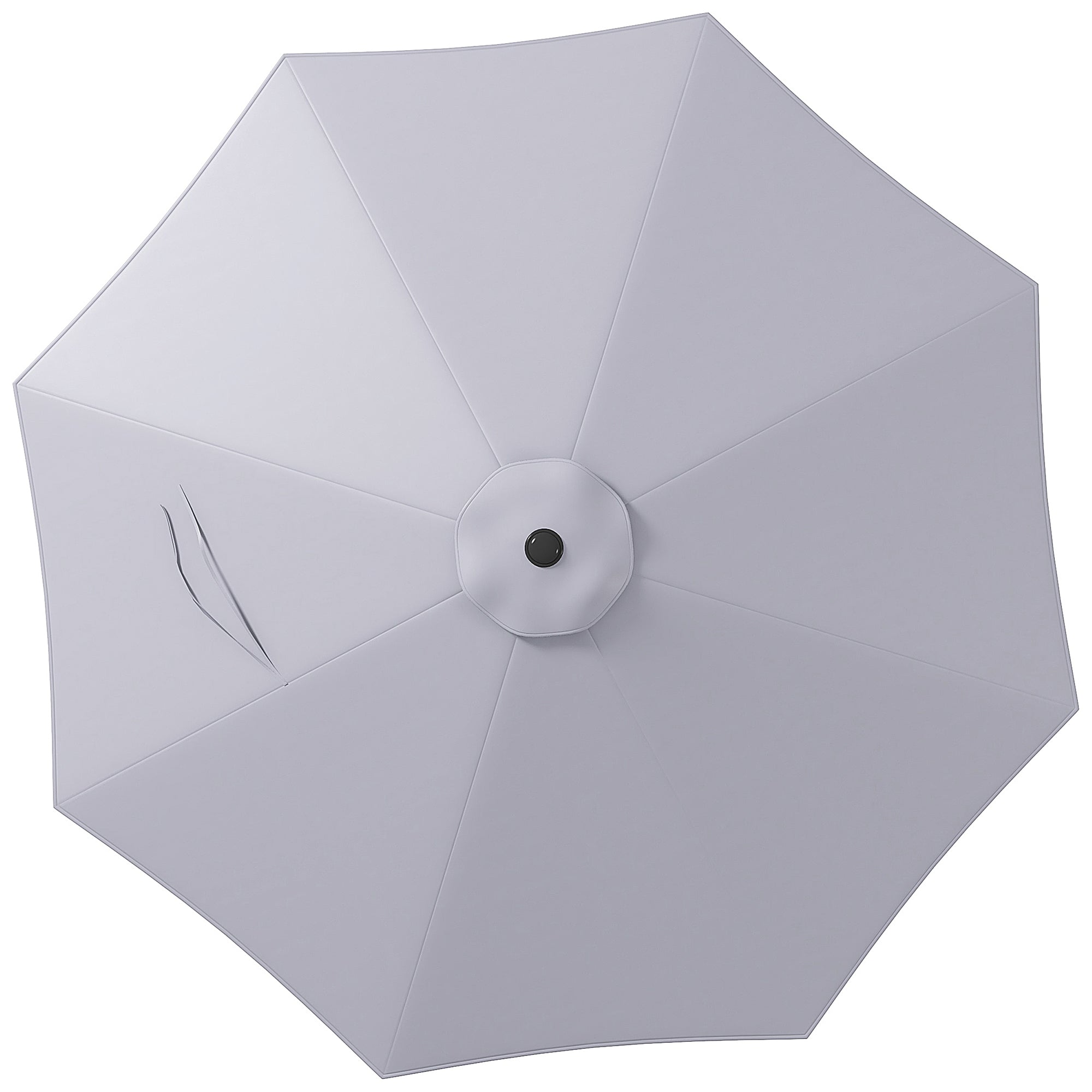3m Replacement Umbrella Canopy Gray Patio Umbrella Replacement Canopy with Top Vent Polyester Outdoor Umbrella Cover Gray