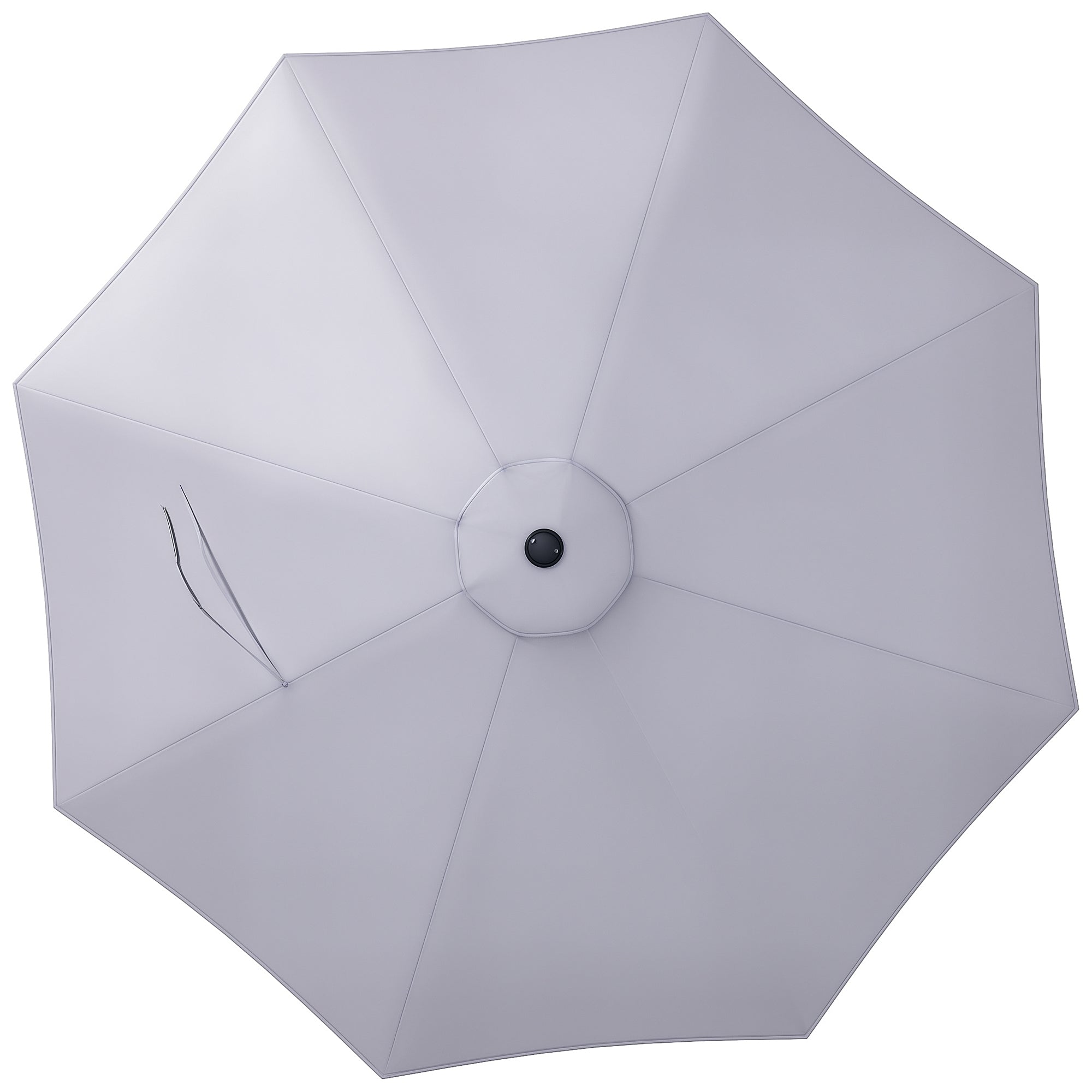 3m Replacement Umbrella Canopy Gray Patio Umbrella Replacement Canopy with Top Vent Polyester Outdoor Umbrella Cover Gray