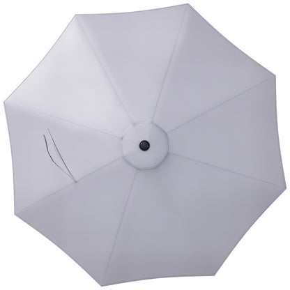 3m Replacement Umbrella Canopy Gray Patio Umbrella Replacement Canopy with Top Vent Polyester Outdoor Umbrella Cover Gray