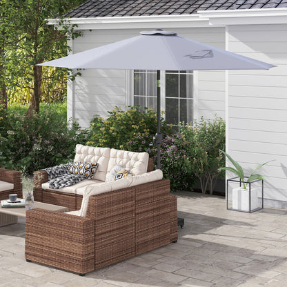 3m Replacement Umbrella Canopy Gray Patio Umbrella Replacement Canopy with Top Vent Polyester Outdoor Umbrella Cover Gray