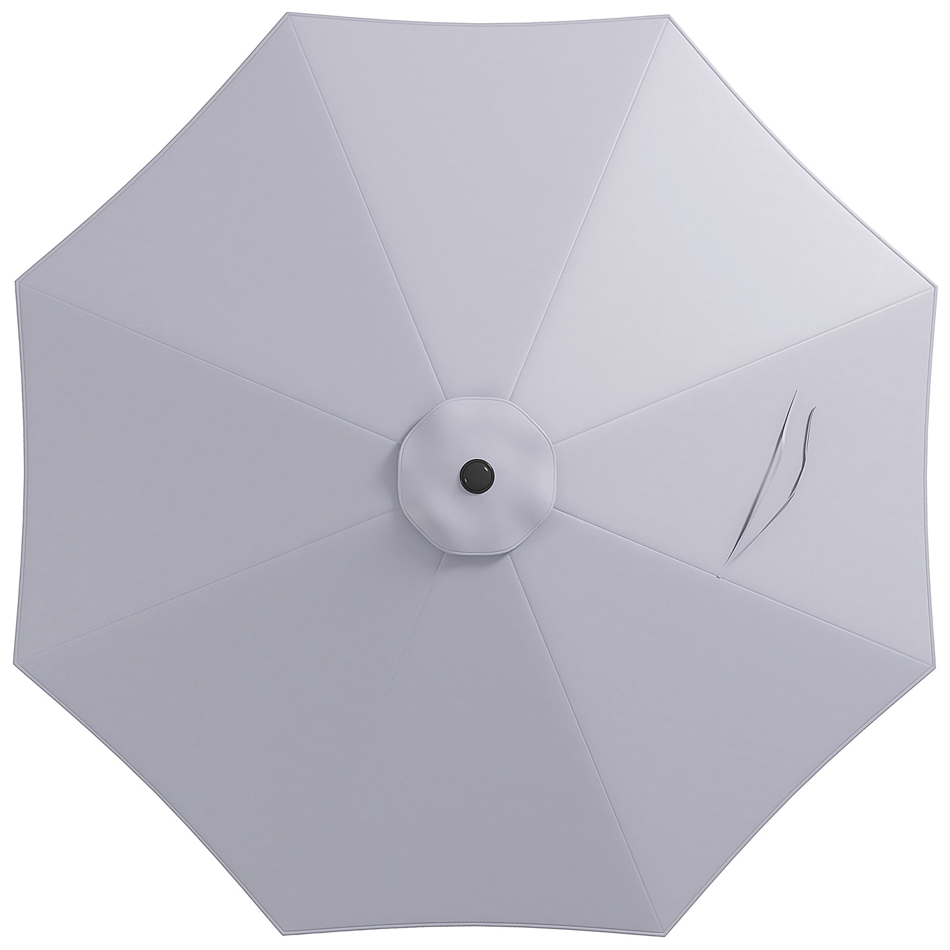 3m Replacement Umbrella Canopy Gray Patio Umbrella Replacement Canopy with Top Vent Polyester Outdoor Umbrella Cover Gray