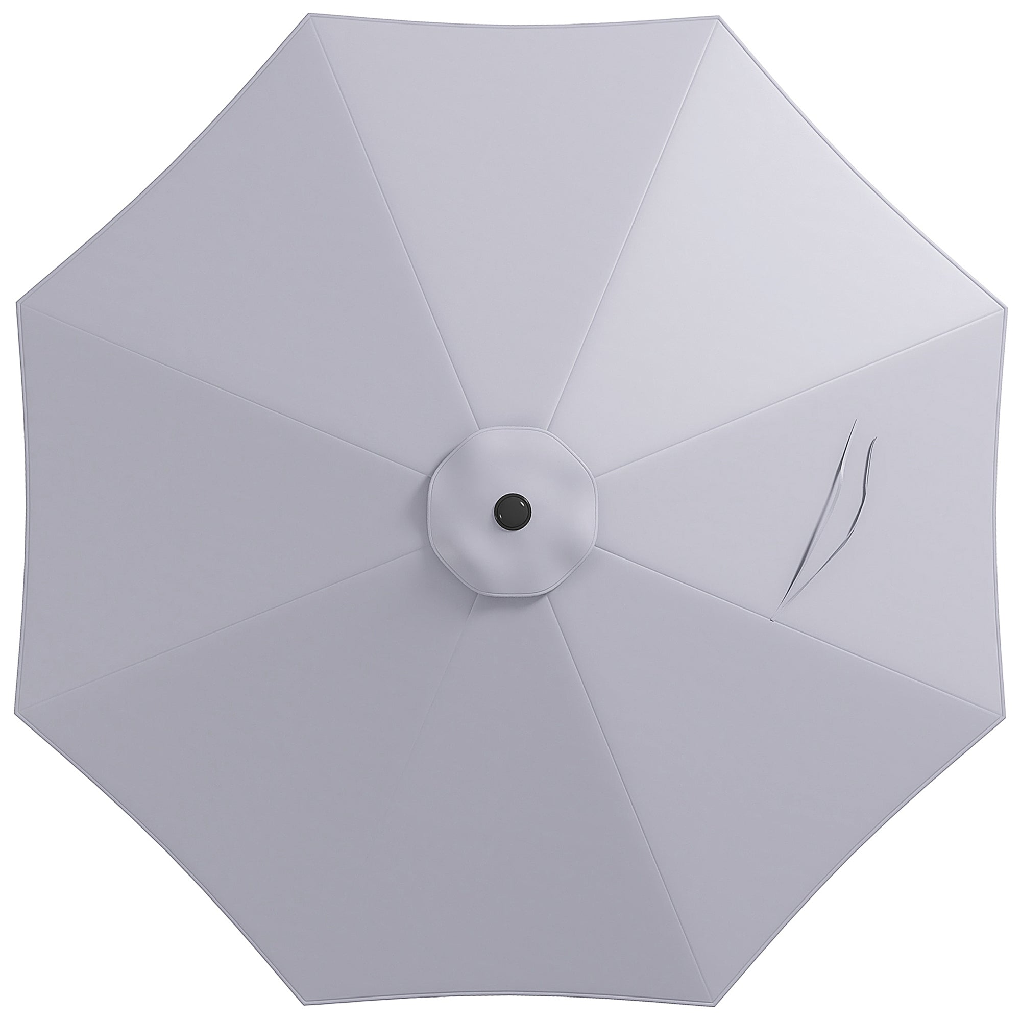 3m Replacement Umbrella Canopy Gray Patio Umbrella Replacement Canopy with Top Vent Polyester Outdoor Umbrella Cover Gray