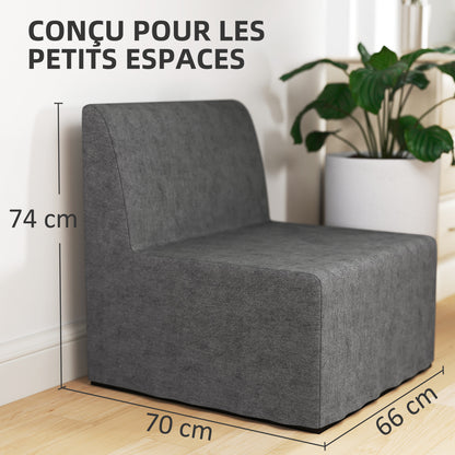 1-Seater Convertible Chair 2-in-1 Folding Bed Chair with Cushion and Dust Cover, Metal Frame, Single Sofa Bed for Guests, Living Room, Office, Grey