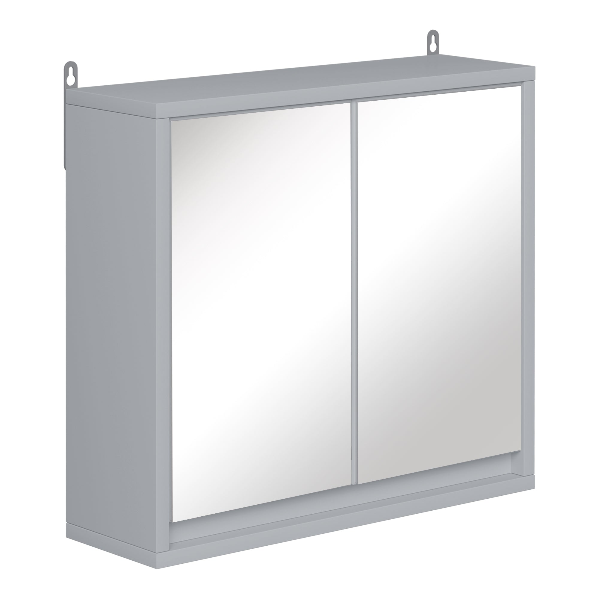 Bathroom Cabinet with Mirror with 2 Doors and Adjustable Shelf Hanging Bathroom Furniture for Modern Style Toilet 48x14.5x45 cm Gray