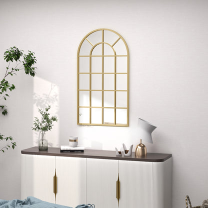 Wall Mirror Wardrobe Mirror 110 x 65cm Decorative Mirror with Metal Frame Hanging Mirror Living Room Mirror for Bedroom Gold