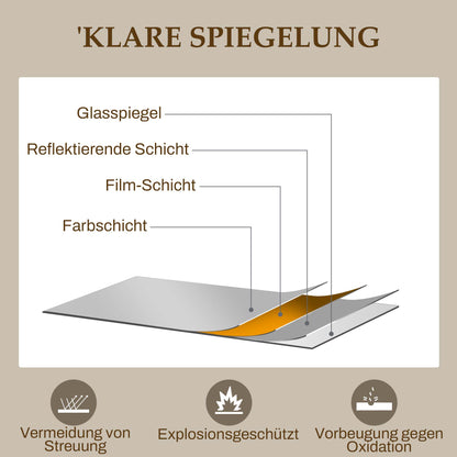 Wall Mirror Wardrobe Mirror 110 x 65cm Decorative Mirror with Metal Frame Hanging Mirror Living Room Mirror for Bedroom Gold