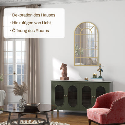 Wall Mirror Wardrobe Mirror 110 x 65cm Decorative Mirror with Metal Frame Hanging Mirror Living Room Mirror for Bedroom Gold