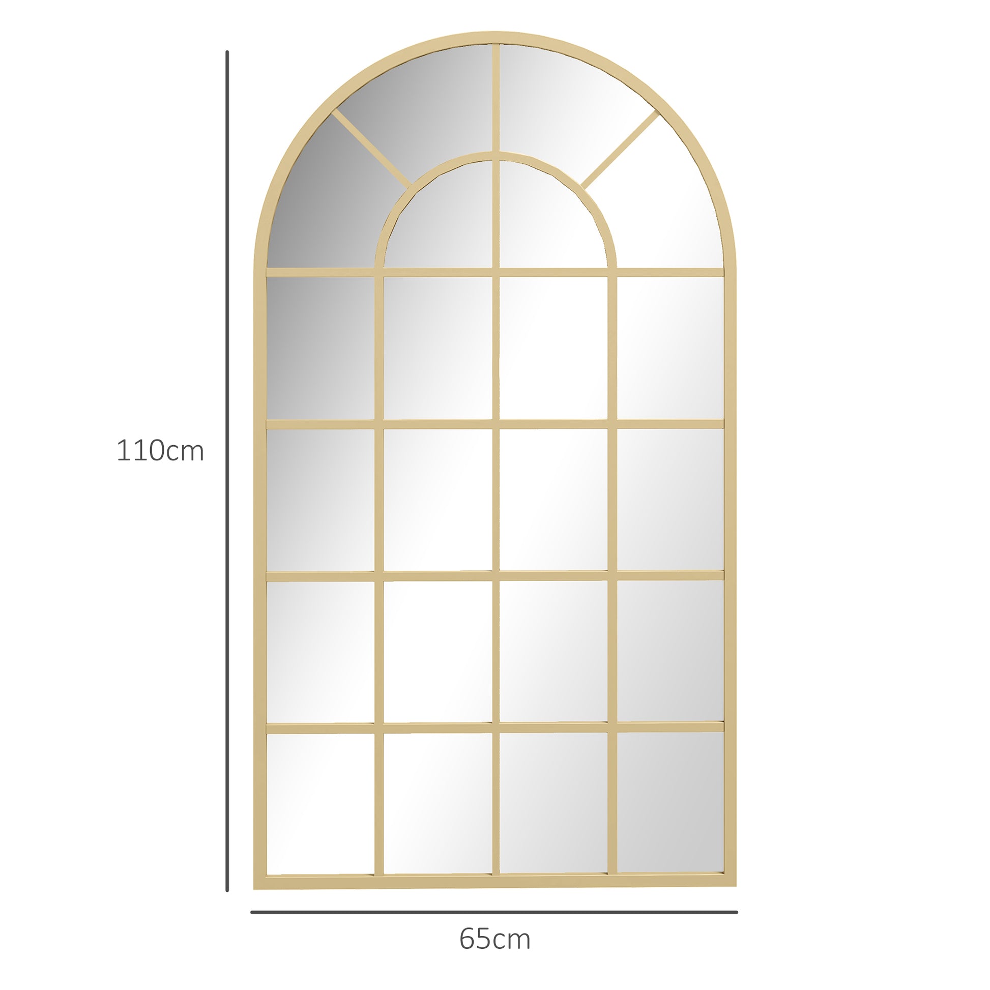 Wall Mirror Wardrobe Mirror 110 x 65cm Decorative Mirror with Metal Frame Hanging Mirror Living Room Mirror for Bedroom Gold
