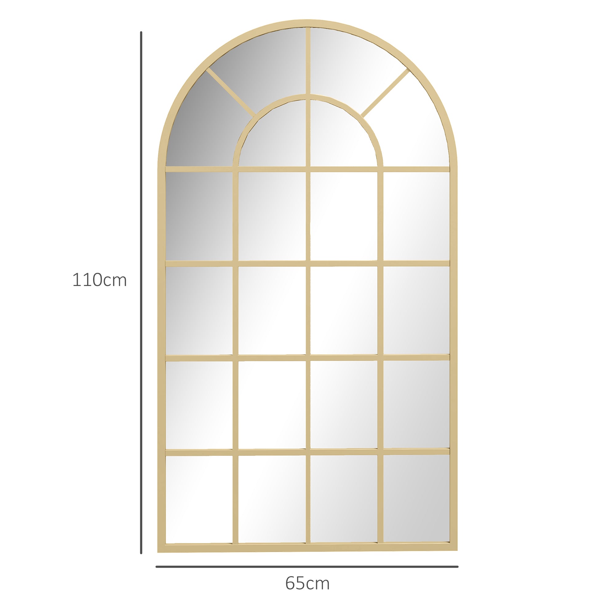 Wall Mirror Wardrobe Mirror 110 x 65cm Decorative Mirror with Metal Frame Hanging Mirror Living Room Mirror for Bedroom Gold