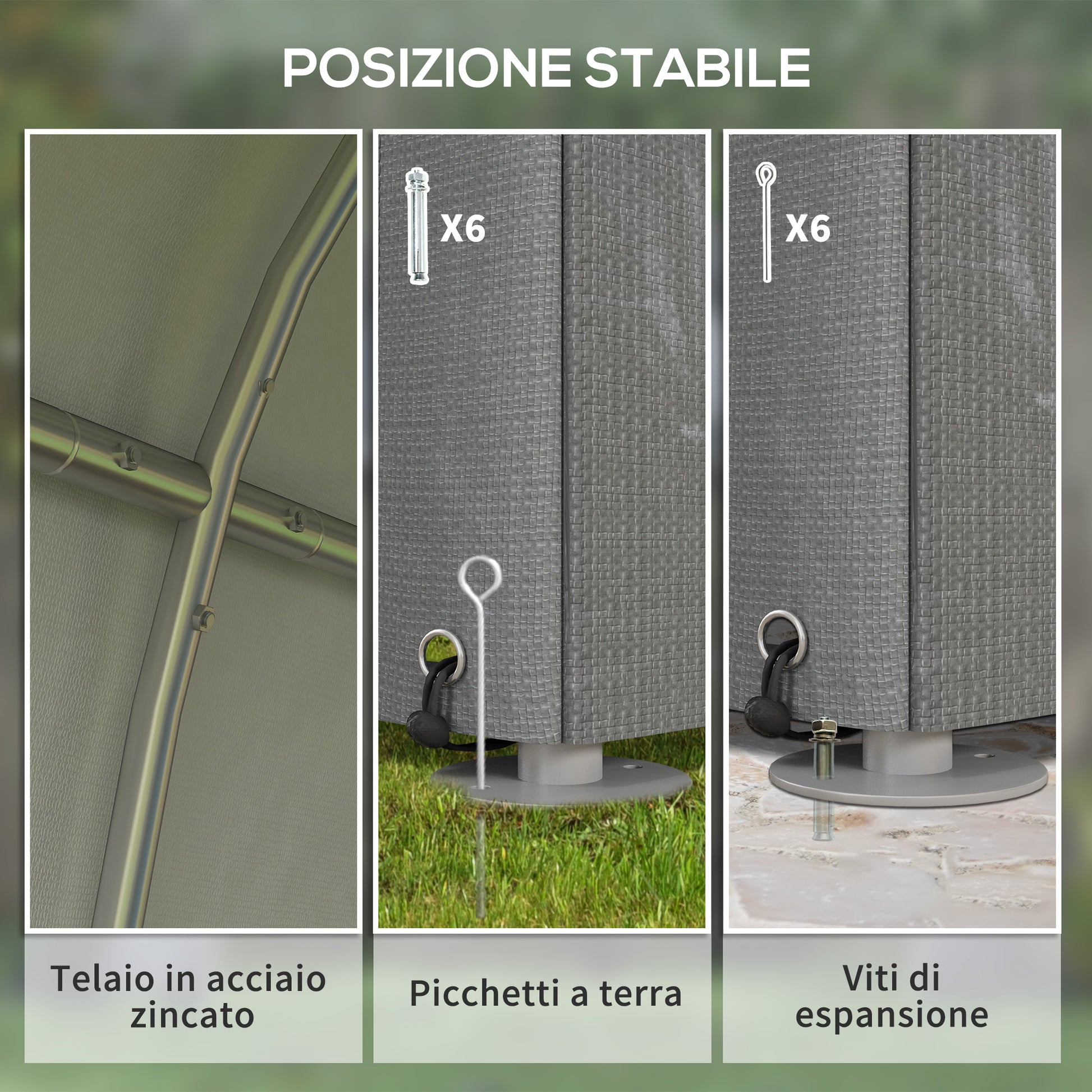 Outdoor Motorcycle Garage Storage Shed with Zippered Entrance, Garage Tent for Bicycles and Tools in Galvanized Metal and PE Fabric, 120x179x165 cm, Light Gray