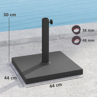Umbrella Base Stand with Cement Filling for Square Umbrellas Posts Ø38/48 mm Black
