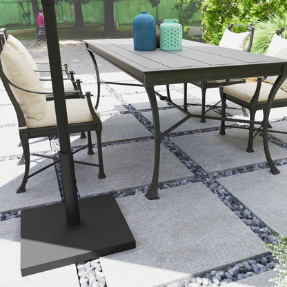 Umbrella Base Stand with Cement Filling for Square Umbrellas Posts Ø38/48 mm Black