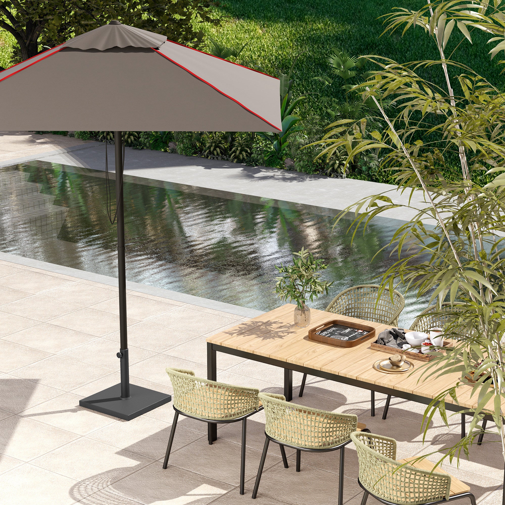 Umbrella Base Stand with Cement Filling for Square Umbrellas Posts Ø38/48 mm Black
