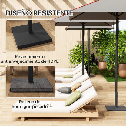 Umbrella Base Stand with Cement Filling for Square Umbrellas Posts Ø38/48 mm Black