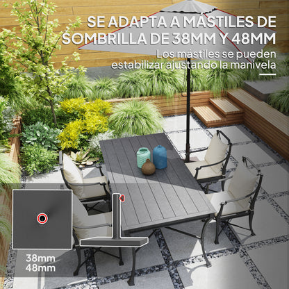 Umbrella Base Stand with Cement Filling for Square Umbrellas Posts Ø38/48 mm Black