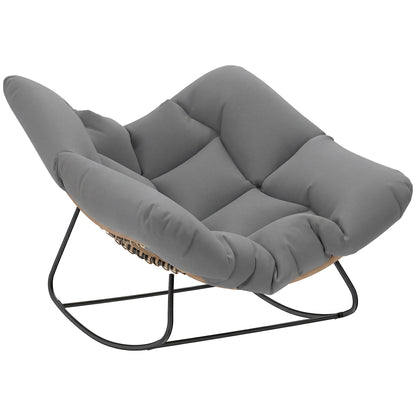 Swing Chair with Cushion — Weatherproof Outdoor/Indoor Egg Chair, Gray, Supports up to 265 lb