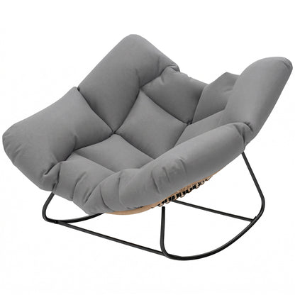 Swing Chair with Cushion — Weatherproof Outdoor/Indoor Egg Chair, Gray, Supports up to 265 lb