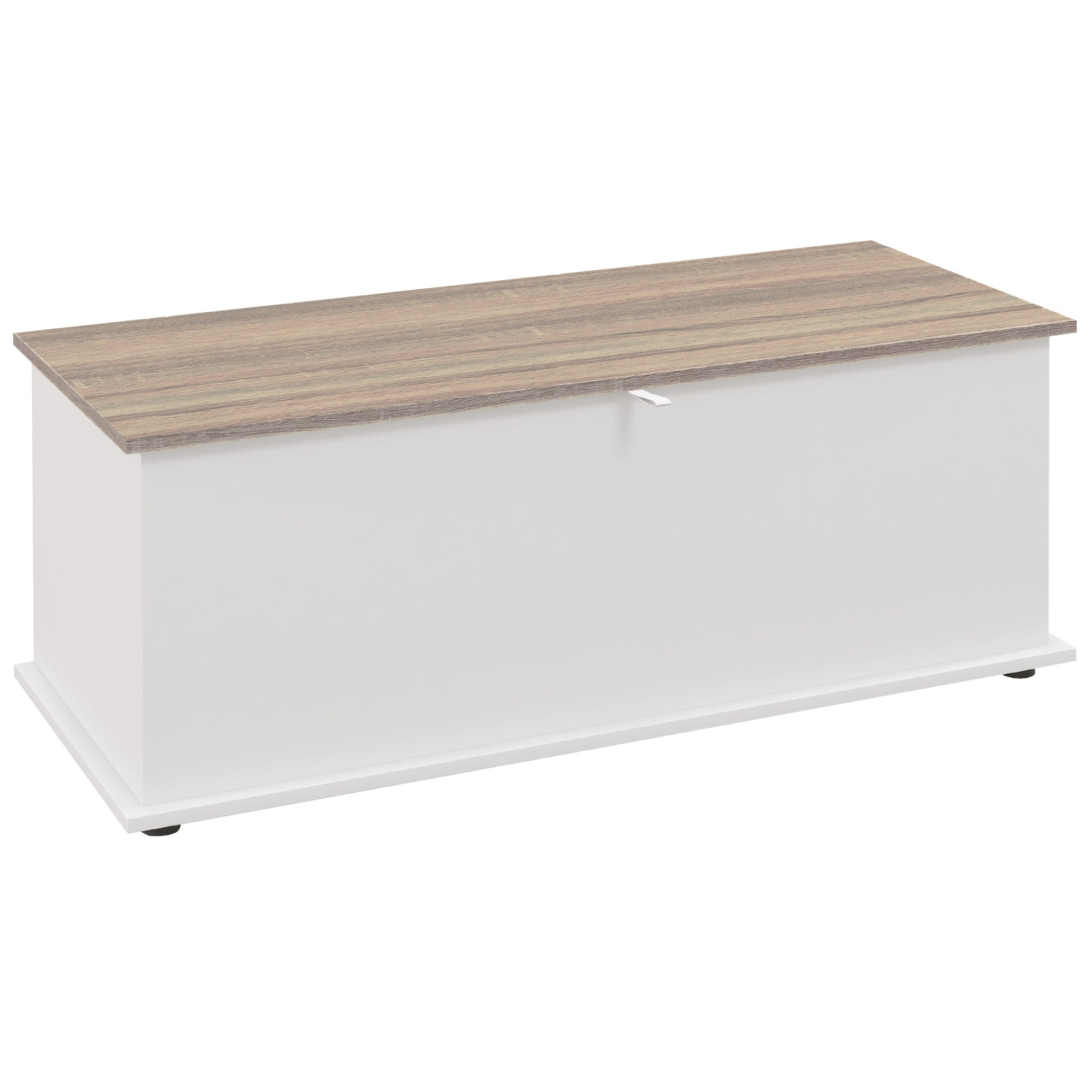 Wooden Storage Chest Storage Trunk with Lid Max Load 120 kg for Bedroom Living Room 100x40x40 cm Natural and White