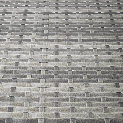 Balcony Table Garden Side Table Table Outdoor Furniture semicircular Rattan Metal Grey 100 x 50 x 74 cm