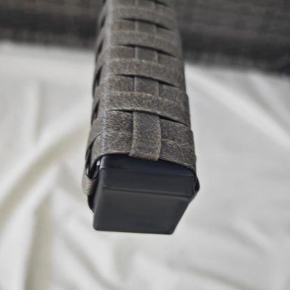 Balcony Table Garden Side Table Table Outdoor Furniture semicircular Rattan Metal Grey 100 x 50 x 74 cm