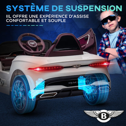 Kids Electric Car -  - Bentley Bacalar - 2 motors 12V 25W - 2.4G remote control - MP3 - horn - 2 headlights - white