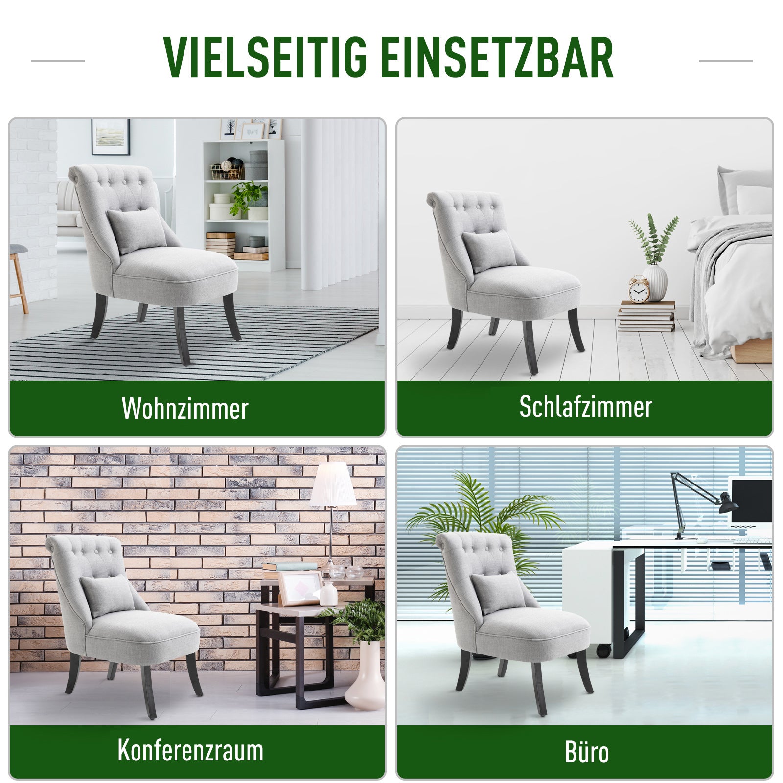 Armchair Living Room Relax Armchair Lounge Armchair with Back Pillow, Wooden Legs, Reading Armchair with Linen Look, Upholstered Armchair for Bedroom, Gray
