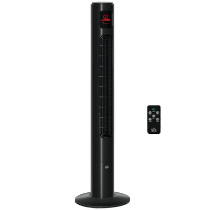 Quiet Tower Fan 45W, Bedroom Tower Fan with 3 Modes 3 Speeds, Remote Control, 70° Oscillation, 12H Timer, LED Display, 117cm, Black