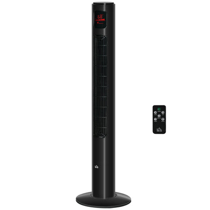 Quiet Tower Fan 45W, Bedroom Tower Fan with 3 Modes 3 Speeds, Remote Control, 70° Oscillation, 12H Timer, LED Display, 117cm, Black