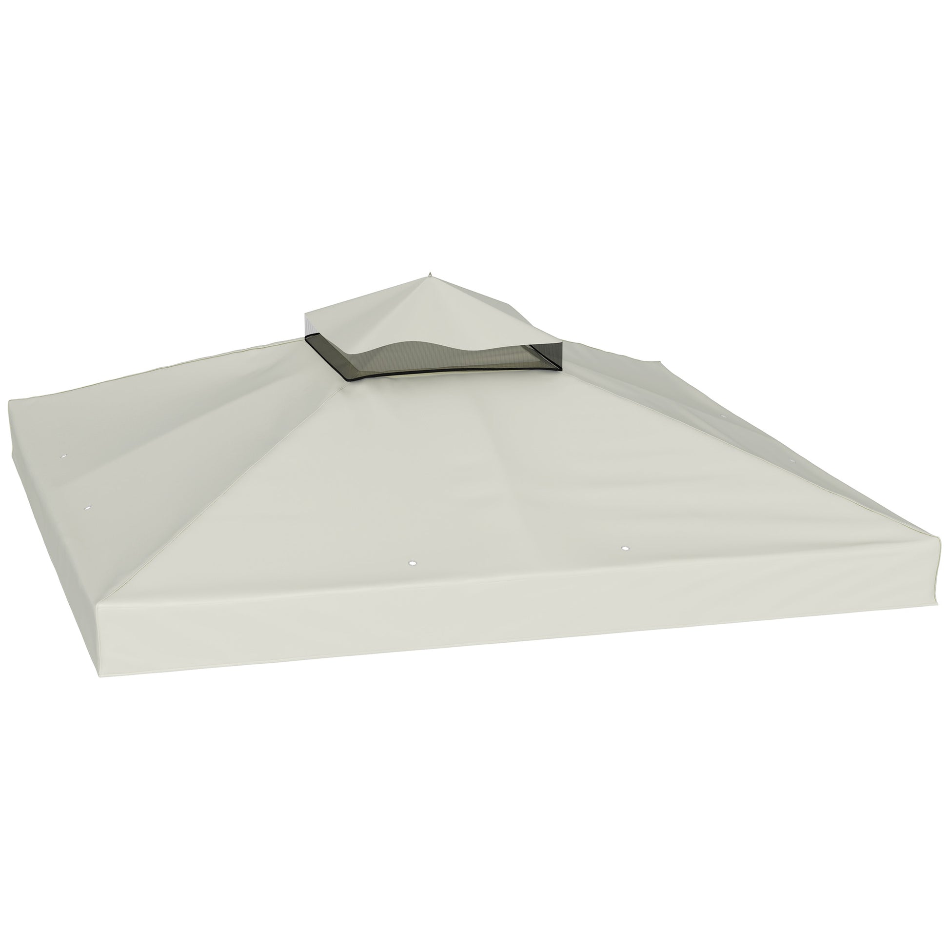 Replacement Canopy for Gazebo 3 x 3 m, water-repellent Gazebo Roof, double-tier Replacement Cover for Garden Gazebo, Oxford Fabric Replacement Parts, 370 g/m², Light Grey