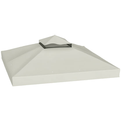 Replacement Canopy for Gazebo 3 x 3 m, water-repellent Gazebo Roof, double-tier Replacement Cover for Garden Gazebo, Oxford Fabric Replacement Parts, 370 g/m², Light Grey