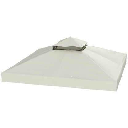 Replacement Canopy for Gazebo 3 x 3 m, water-repellent Gazebo Roof, double-tier Replacement Cover for Garden Gazebo, Oxford Fabric Replacement Parts, 370 g/m², Light Grey