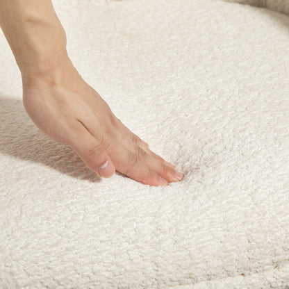 Armchair Lounge Chair with Armrest, Linen Look, Dining Chair Swivel, Swivel Chair with Metal Legs, Kitchen Chair, for Living Room, Kitchen, Bedroom, Off-white