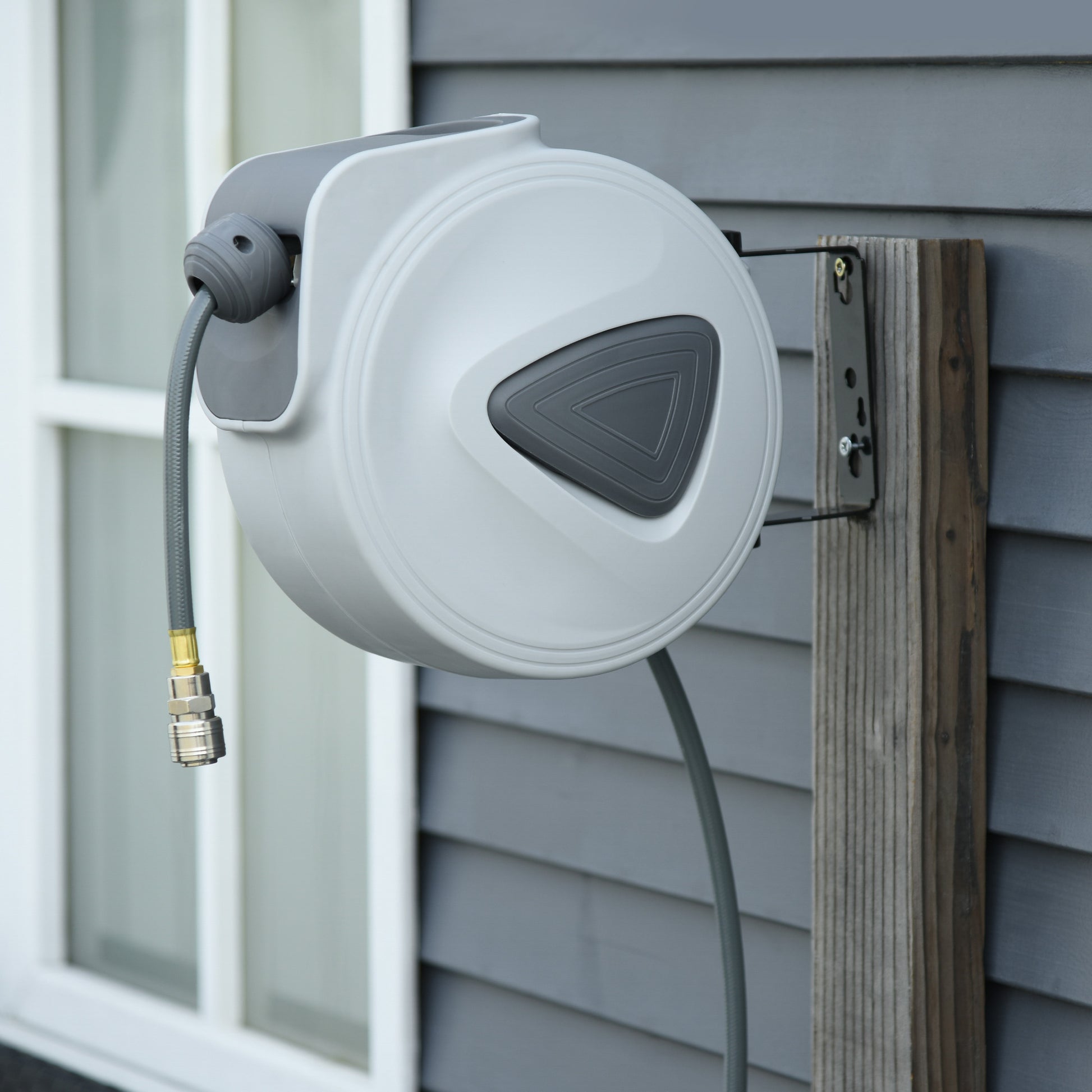 Automatic Hose Reel 20m + 194cm with Φ1/4'' Connection, Wall Mountable and 180° Rotatable, Grey
