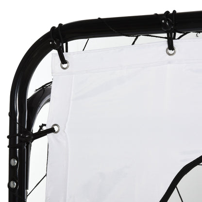 Soccer Goal for Kids and Adults with PE Net, Metal, and Oxford, White and Black, 240x88x171.5cm