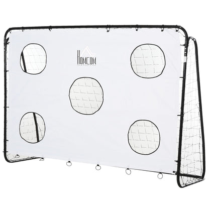 Soccer Goal for Kids and Adults with PE Net, Metal, and Oxford, White and Black, 240x88x171.5cm