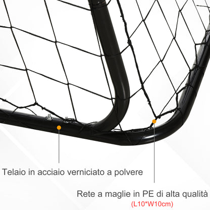 Soccer Goal for Kids and Adults with PE Net, Metal, and Oxford, White and Black, 240x88x171.5cm