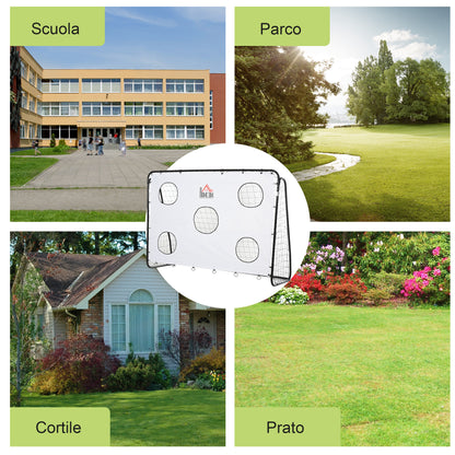 Soccer Goal for Kids and Adults with PE Net, Metal, and Oxford, White and Black, 240x88x171.5cm