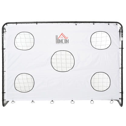 Soccer Goal for Kids and Adults with PE Net, Metal, and Oxford, White and Black, 240x88x171.5cm