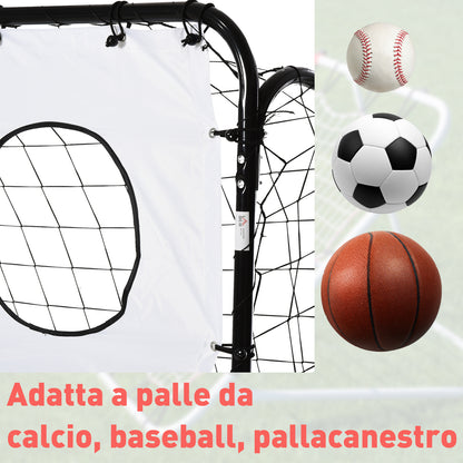 Soccer Goal for Kids and Adults with PE Net, Metal, and Oxford, White and Black, 240x88x171.5cm