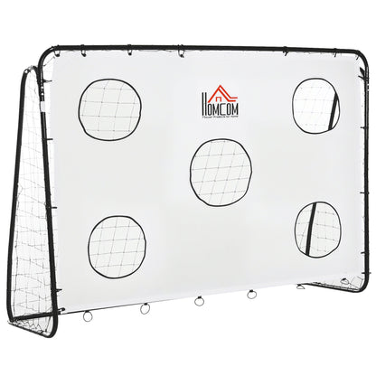 Soccer Goal for Kids and Adults with PE Net, Metal, and Oxford, White and Black, 240x88x171.5cm